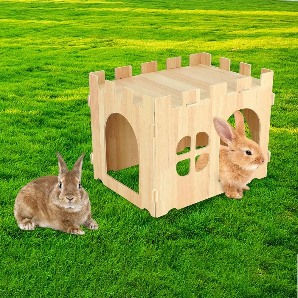 Wooden Rabbit House Sustainable Customizable Playhouse