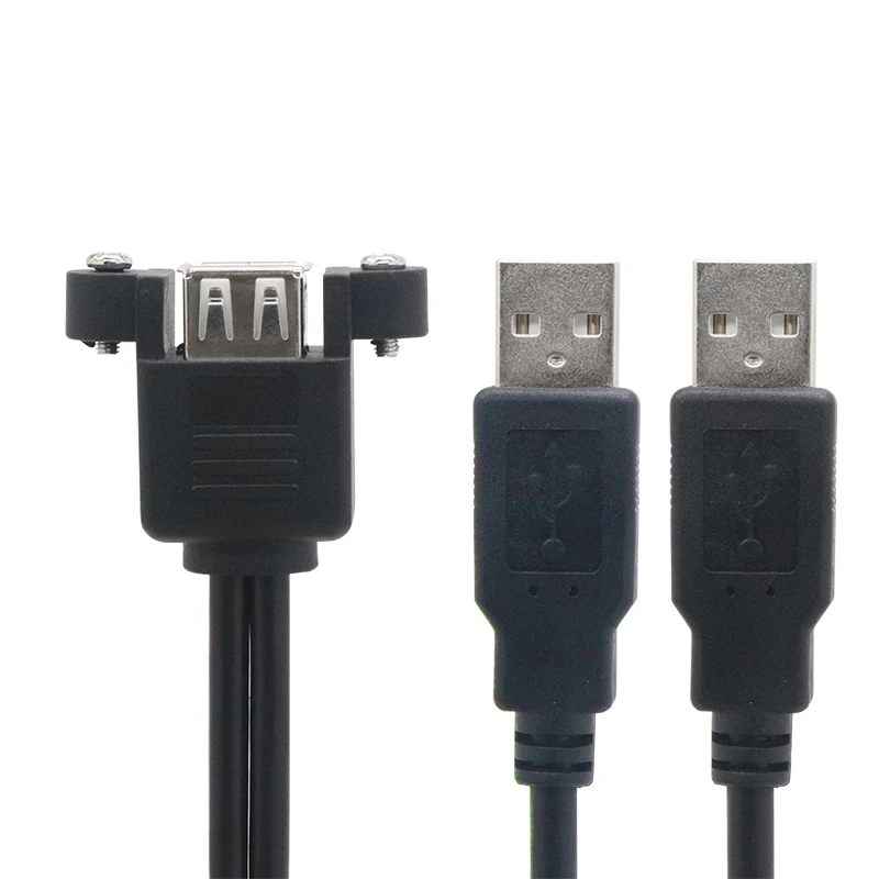Двойной USB 2,0 A штекер для 2 двойных USB A гнездо Y разветвитель адаптер кабель