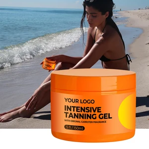 Golden Mineral Tanning Gel Cream Fast-Absorbing Sunbed Bronzer Moisturizing Sunscreen & Organic Herbal Carrot Sesame Aloe Vera