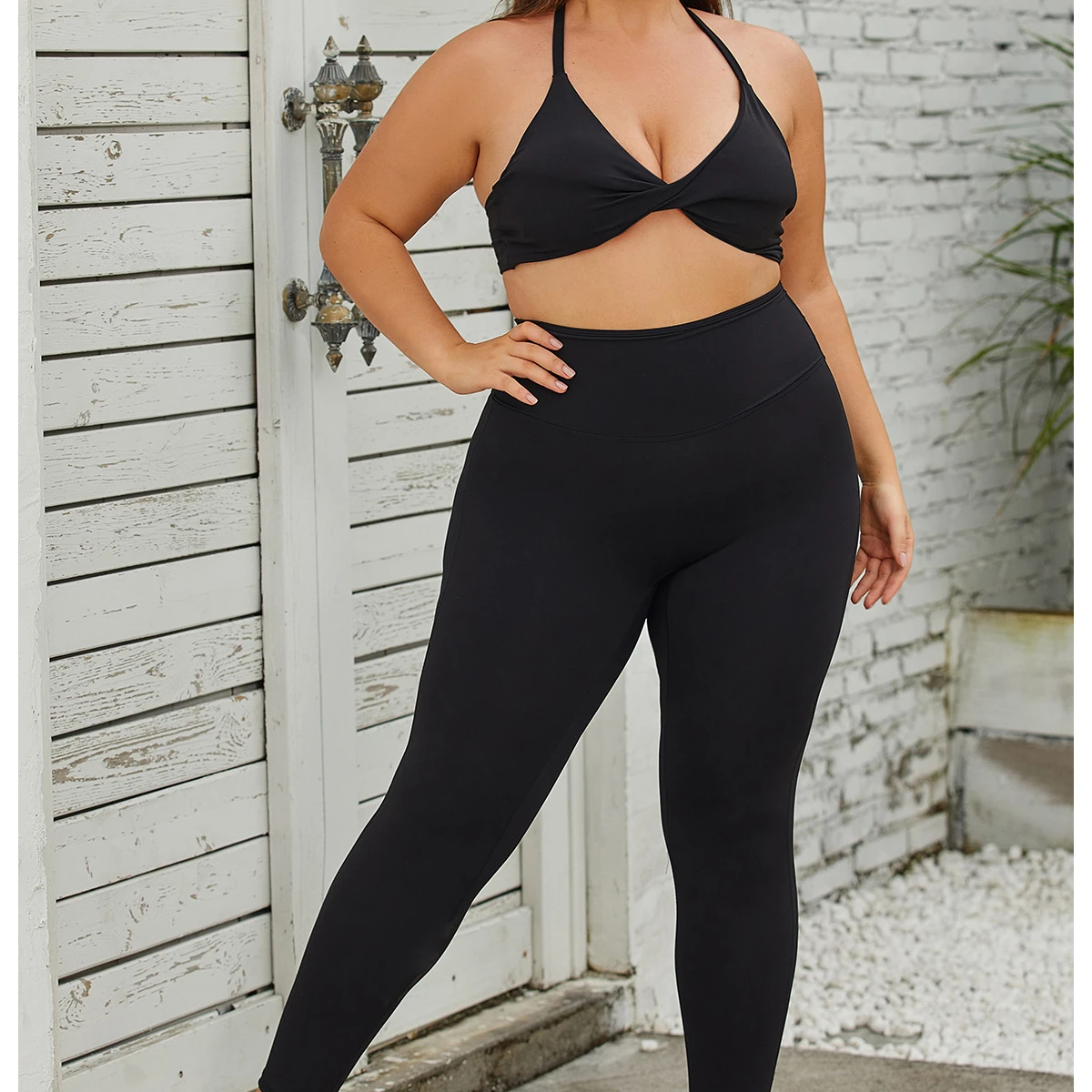 2021 Two Piece XL Spandex Polyester Gym Clothing XXL Yoga Suit Sport Wear  Big Size Women Breathable Plus Size Yoga Sets// - China Yoga Pants and  Fitness Pants price