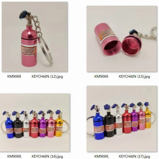 Anodised Turbo Keychain Mini Nitrous Oxide Bottle Urn Keyring Key Chain Ring Keyfob