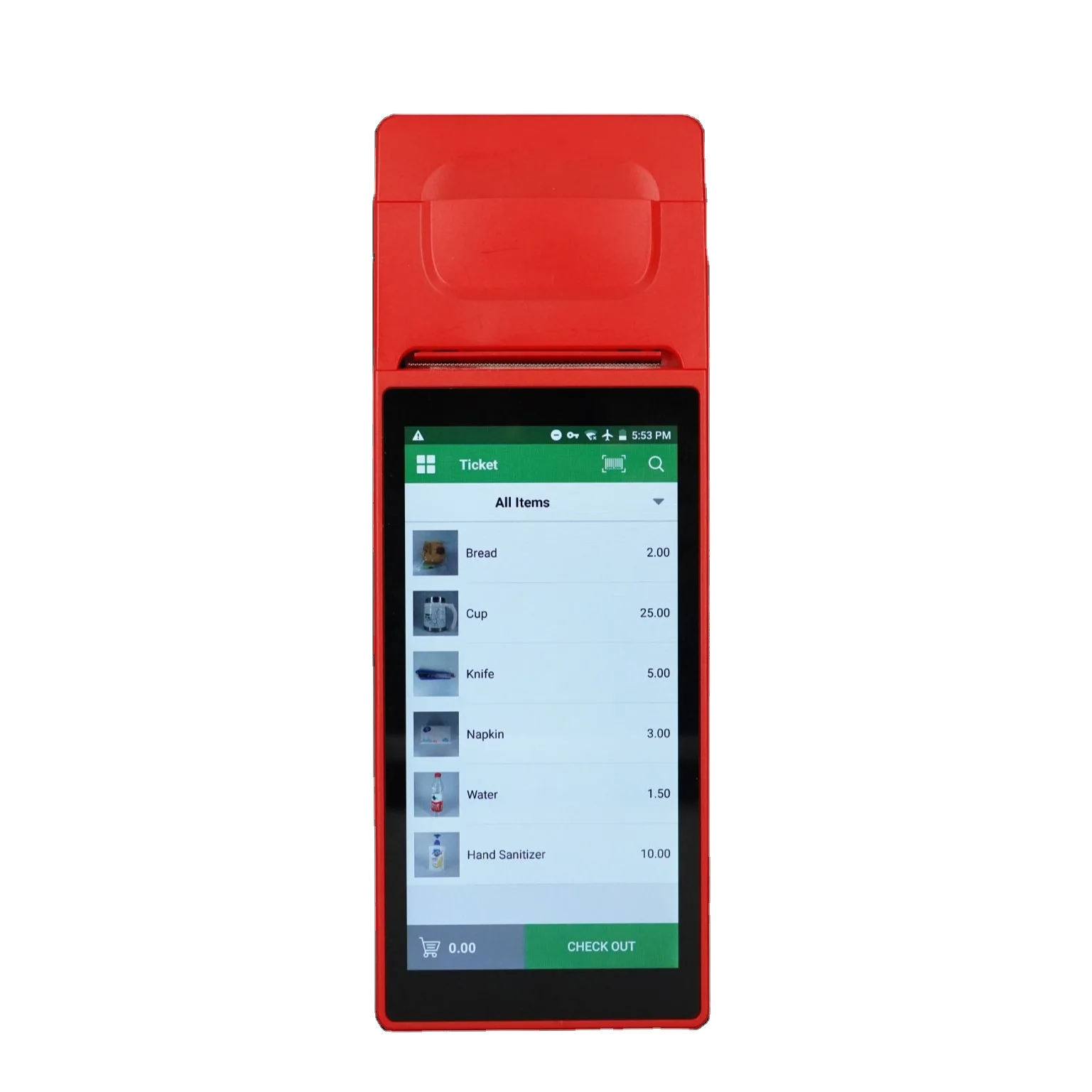 Handheld Pos Android Terminal With Thermal Printer Restaurant Pos Machine