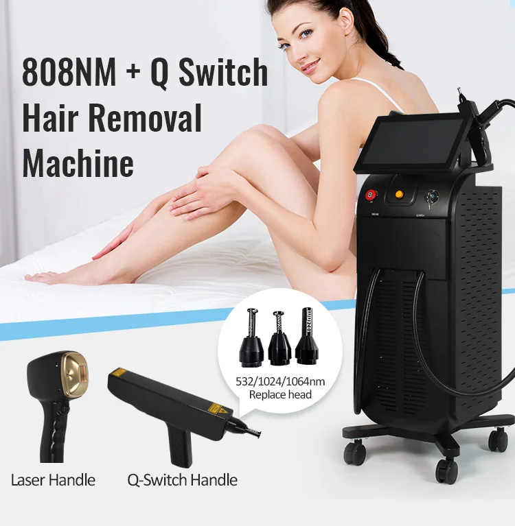 808 diode laser and pico 2 in 1 808 diode laser hair removal nd yag 75