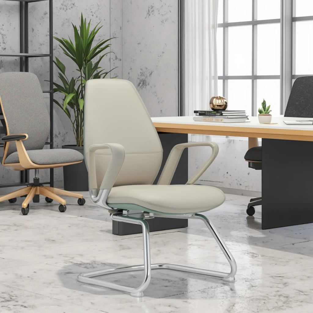 Durable Leather Executive Office Chair-Modern Ergonomic Design Adjustable Height Commercial Grade 3