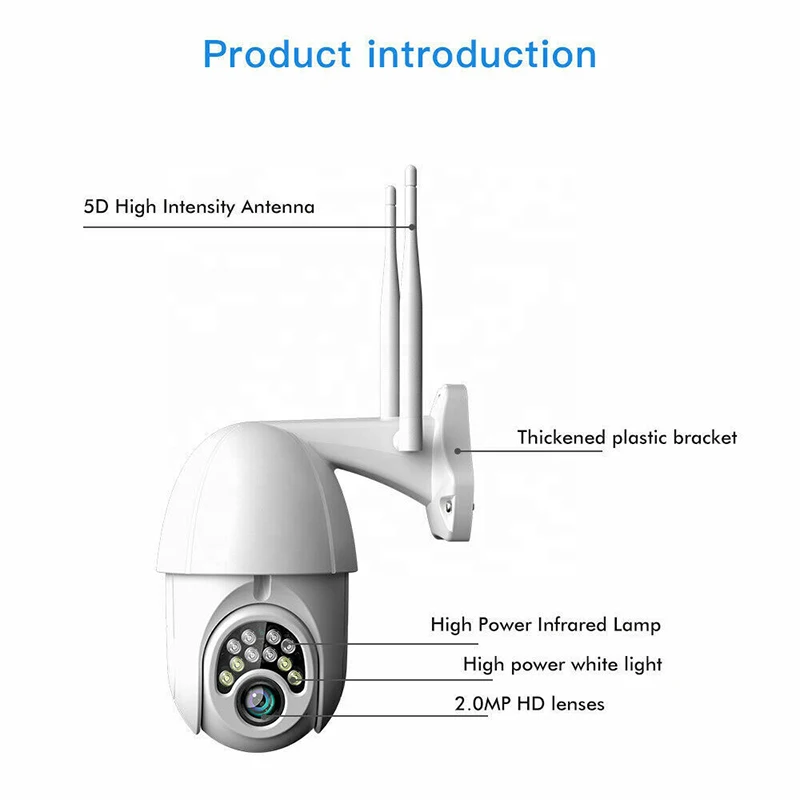 OEM 3MP V380 Pro Motion Tracking WiFi CCTV IP Network Camera Outdoor WiFi Surveillance Wireless Security PTZ Camera