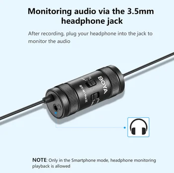 BOYA BY-M1 PRO II Professional Mic Not Battery with Real Time Monitoring Smartphone Camera Vlog Live Lavalier Lapel Microphone detail image