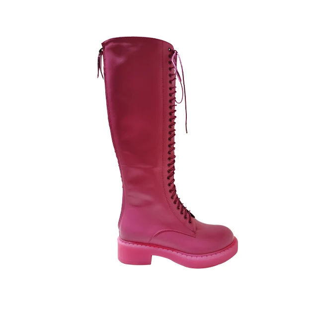 Botas Altas Para Mujer De Tacón Plano Hasta La Rodilla Con Encaje Martin, Botas Altas De Invierno - Buy Las Mujeres Alto Botas Planos De Las Mujeres  Botas De Botas Martin Botas Product