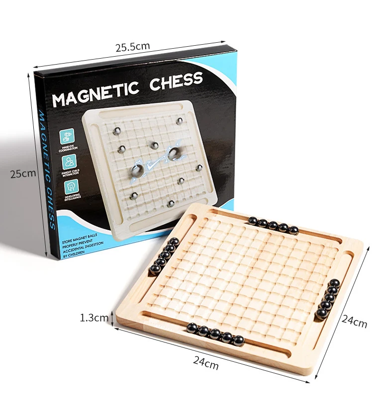 High Quality Portable Magnetic Battle Chess New Strategy Table Top Wooden Magnetic Game Educational Toys