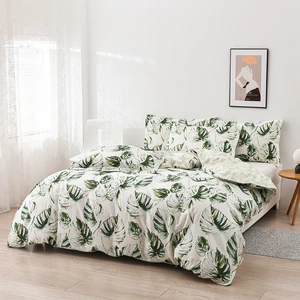 Digital Printing Plant Floral Pattern Customized Bedding Quilt Cover Set Bed Sheets Cotton Set