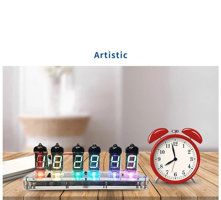 Glow Tube Clock Nixie Tube Clock Led Backlight Cyclically Gift Iv11