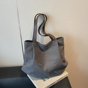 Leisure Large Capacity Bag Women's Fashionable Shoulder Bag Simple and Versatile Canvas College Ladies' Crossbody Bag