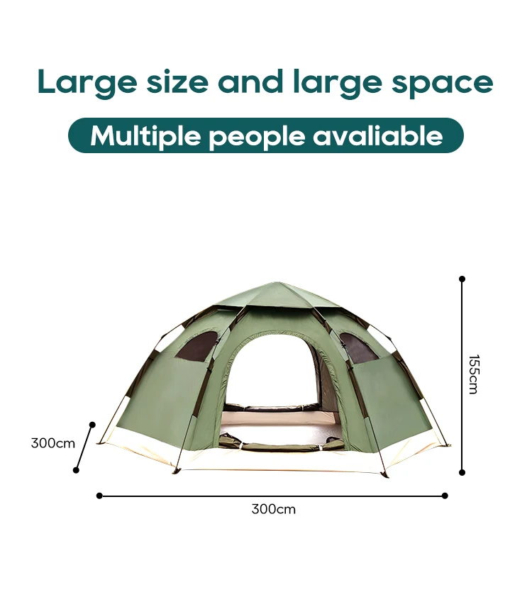 Hexagonal Automatic Double Layer Tent Hot Outdoor Folding Speed Opening