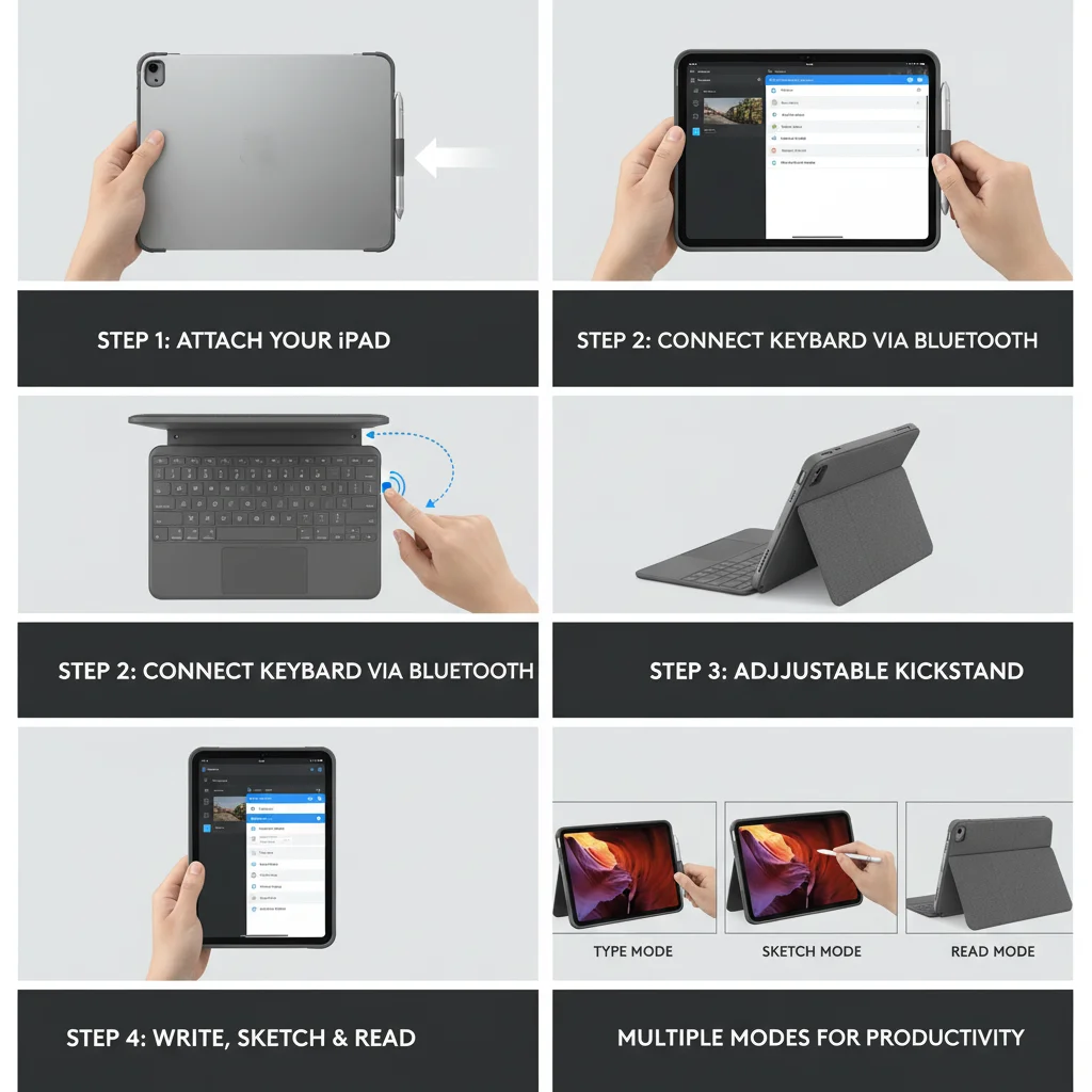 product slim folio keyboard case for ipad 10th gen  a16 with integrated bluetooth wireless keyboard for ipados shortcuts laudtec-7