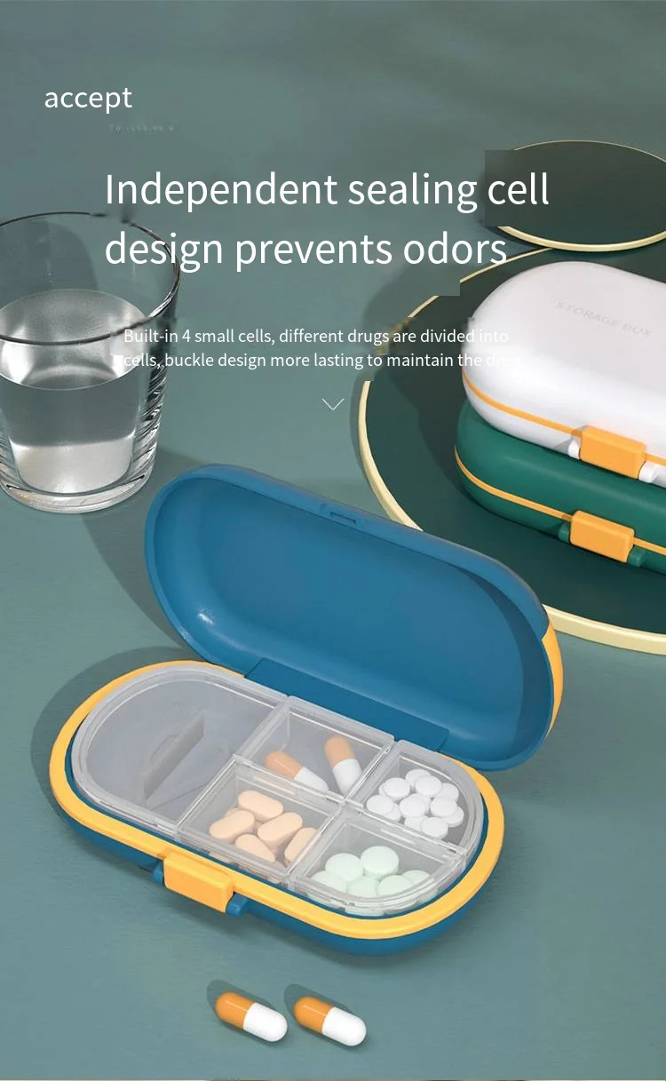 Portable pill box Small mini pill dispenser box Travel 7 days capacity storage box factory