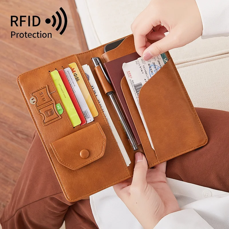 Wholesale MIYIN 2022 travel PU leather passport cover card holder wallet porta  pasaporte logo custom sublimation rfid passport holders From m.