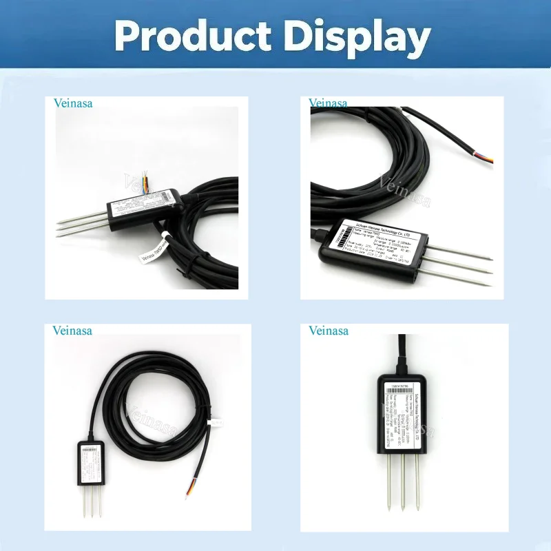 Veinasa-TWSD Digital Soil Humidity Temperature EC Sensor for Arduino FDR with 20ma Output Max and 24v Voltage Max