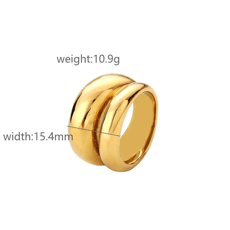 Classic Minimalist Signet Ring Antique Gold Plated Stainless Steel Made in China for Women Men Children