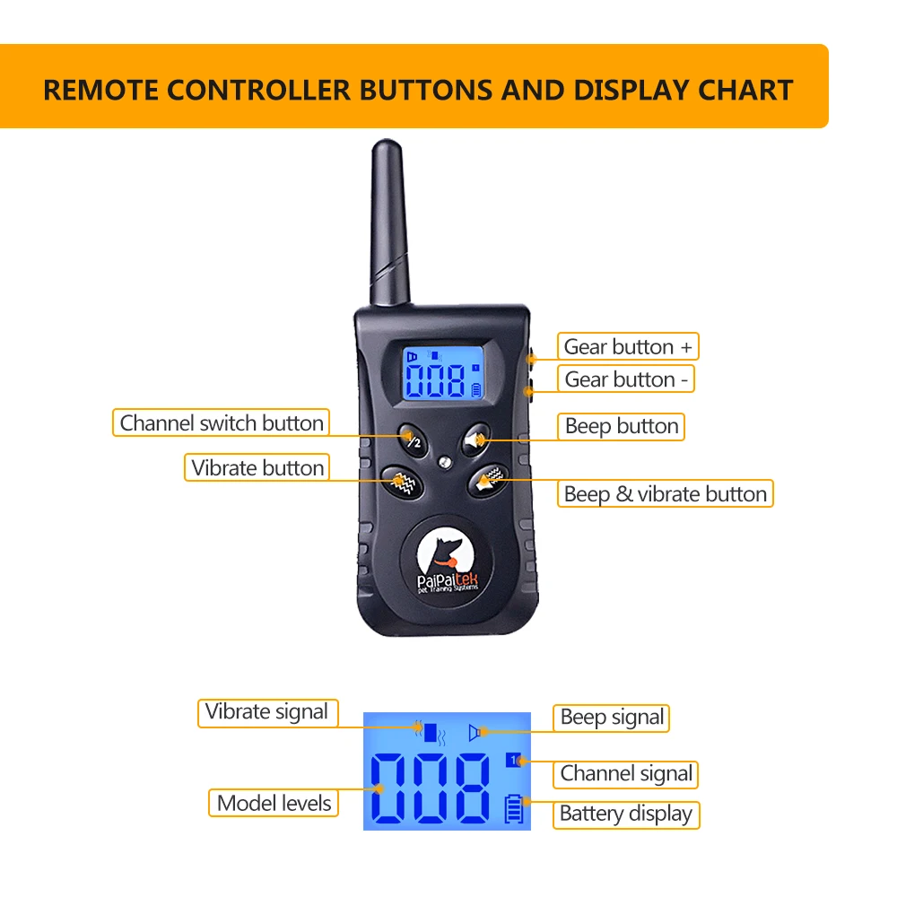 Гуманный PaiPaitek бесшовный звуковой сигнал Вибрация ошейник для дрессировки собак Вибрационный