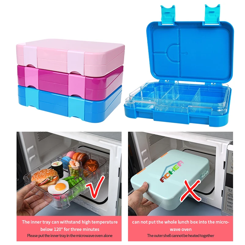 Aohea Microwave Safe Dishwasher Safe Kids Lunch Box Bento Box