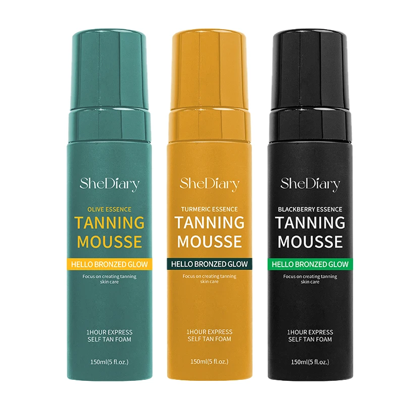 Wholesale OEM Foam Private Label Spray Tan Water Tanning Drops Lotion Fake Self Private Label Dark Tanning Mousse Set