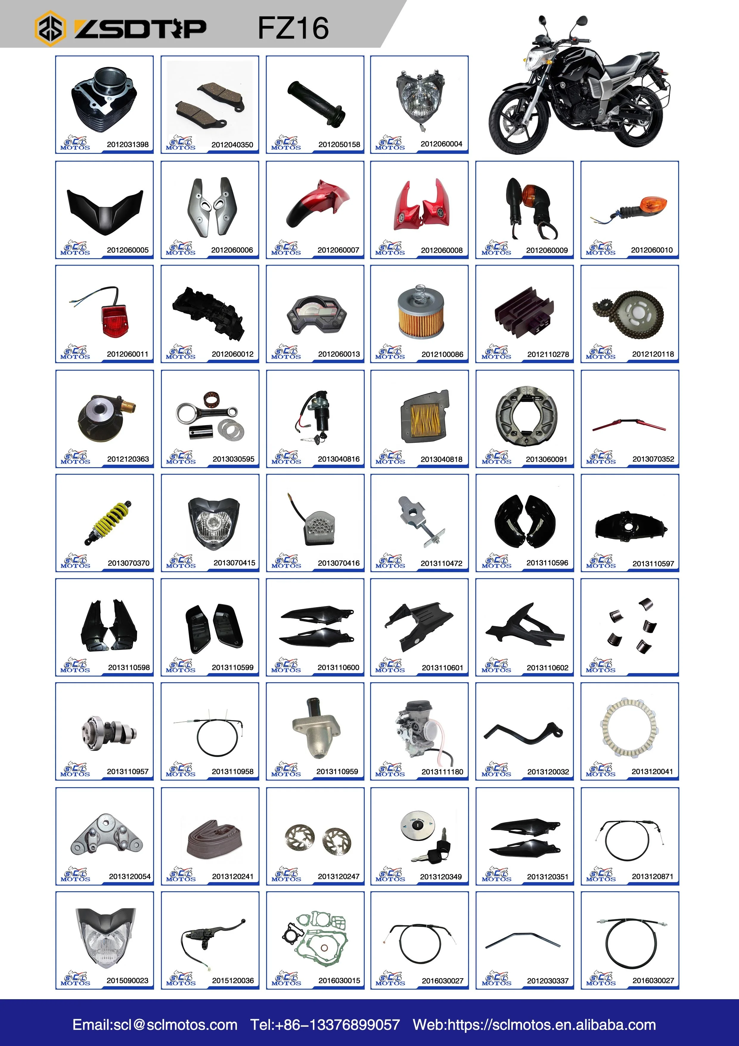 21C-XF137/21C-XF13A Motorcycle Parts Gas Tank Plastic Fairing Left Right Fuel Tank Side Cover for Street Bike FZ16