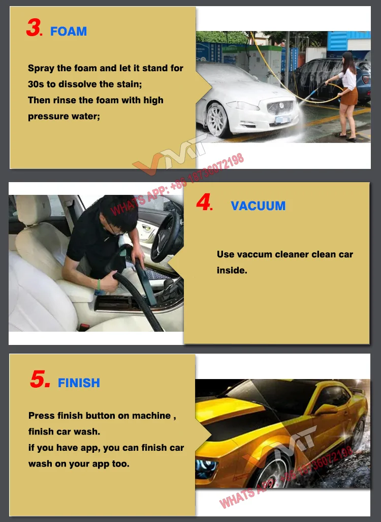 2.2kw Vending Car Wash Machine Operate With Coin /card Self Service Car