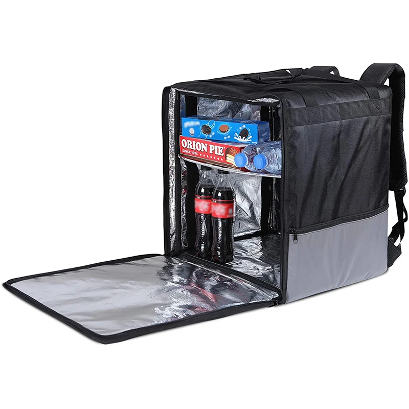 Recycle Safe Large Insulated Thermal Motorcycle Food Delivery Bag Custom for Car with Led Screen
