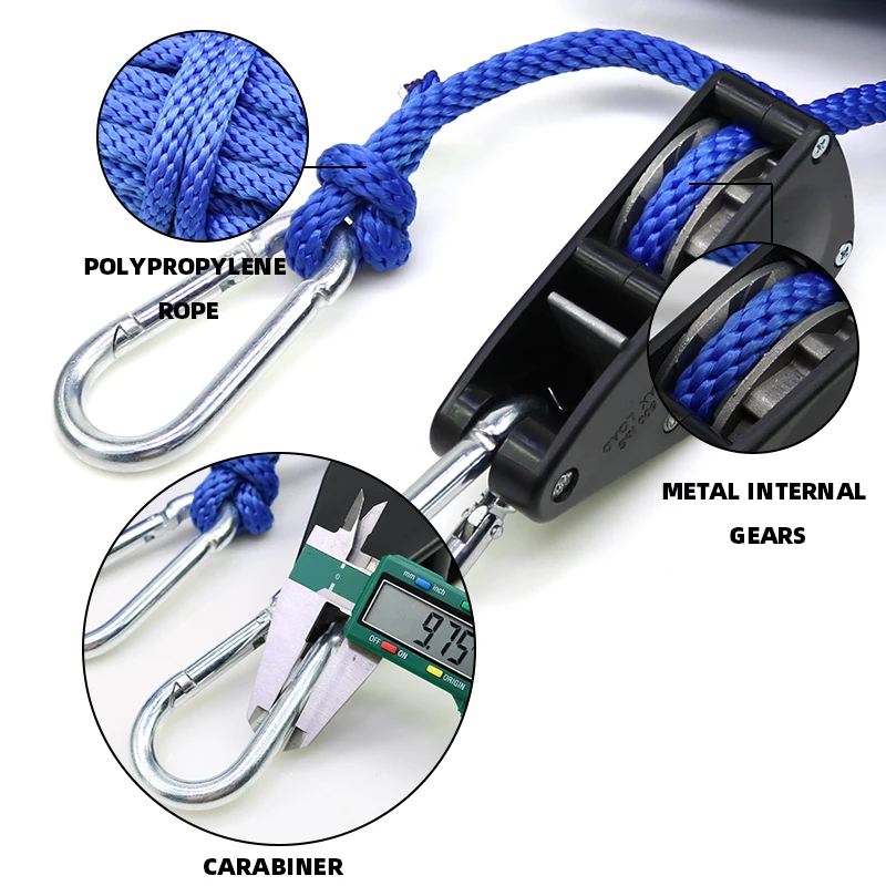 1/2 Inch 500lbs Rope Ratchet Tie Down For Hoisting Securing Large Loads