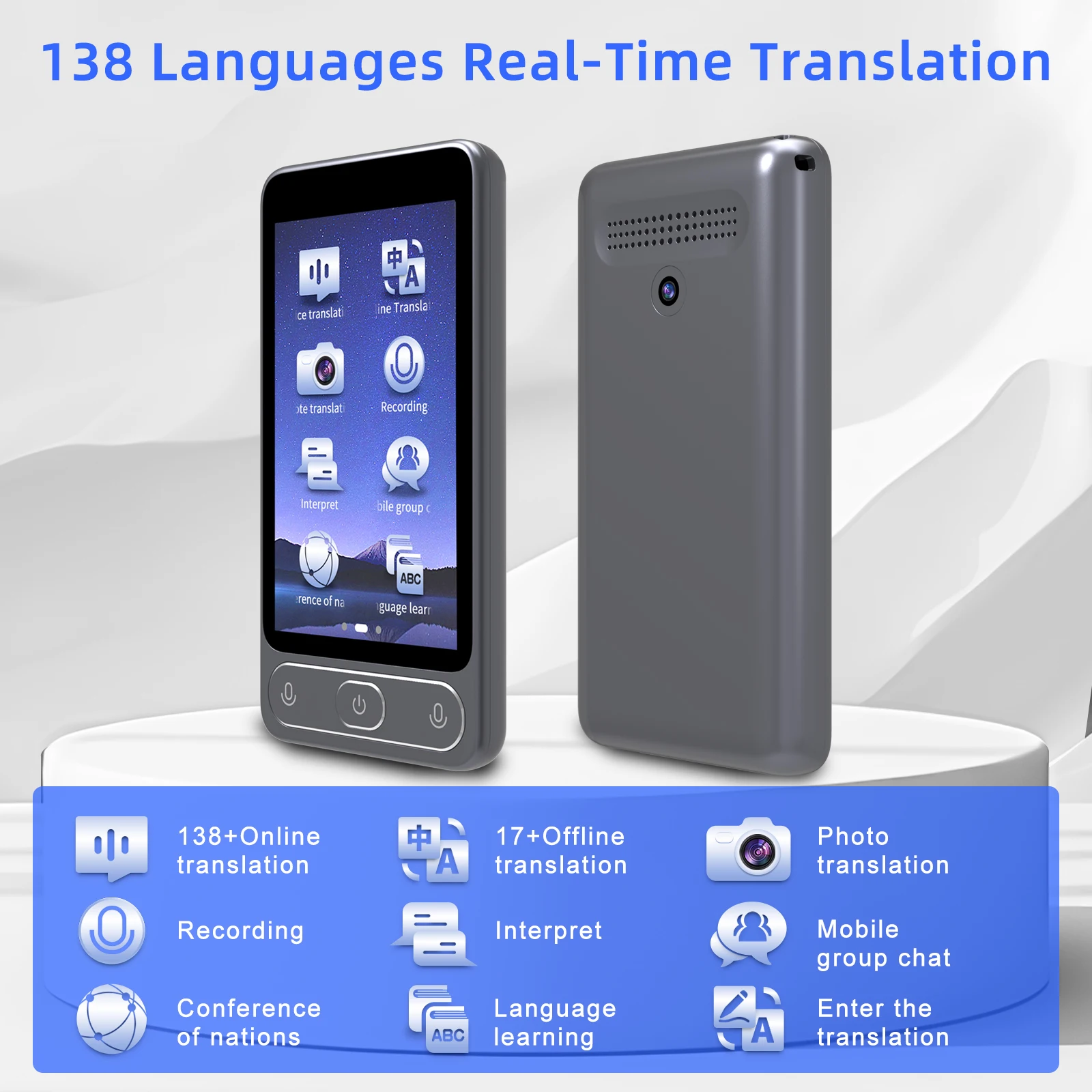 Wholesale Tr10 138 Languages Real Time Translator Portable Voice Translator Device HD Touch Screen Photo Offline Translation details