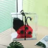 Fabric swan + 25cm gift box + lamp-red