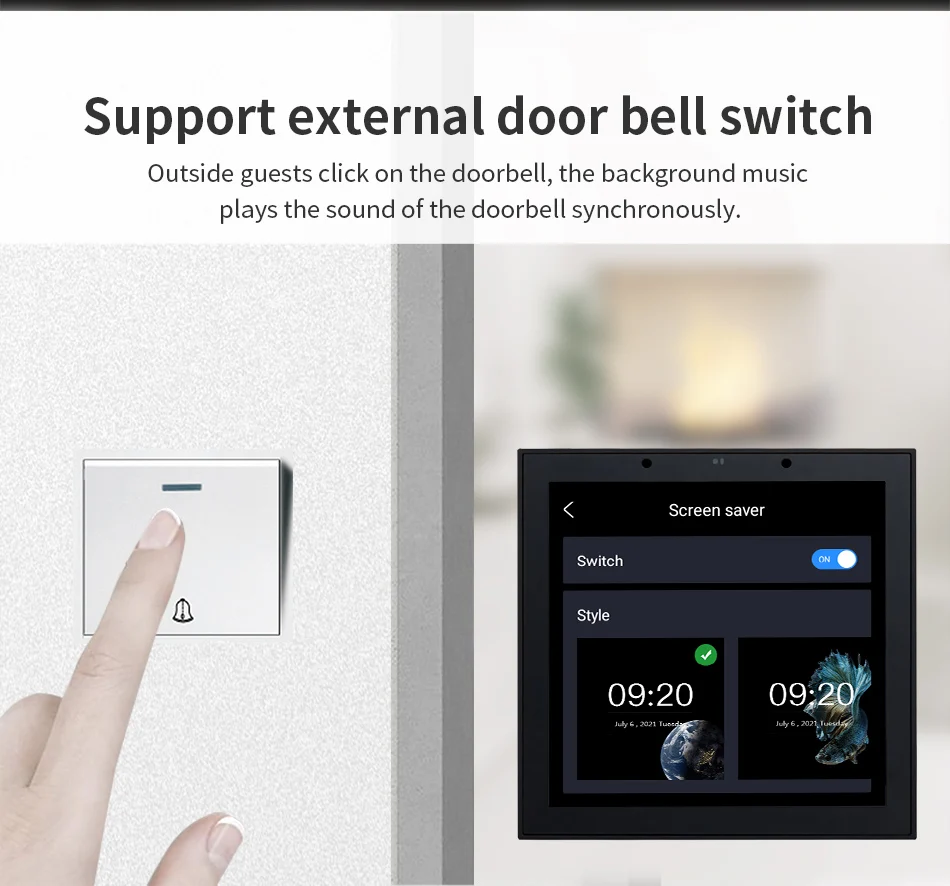 86N Eshare Remote Alexa AI Control Android 11 4*20w 4 Inch Mini Smart Home Background Music Controller Wall Mount WIFI Ampl
