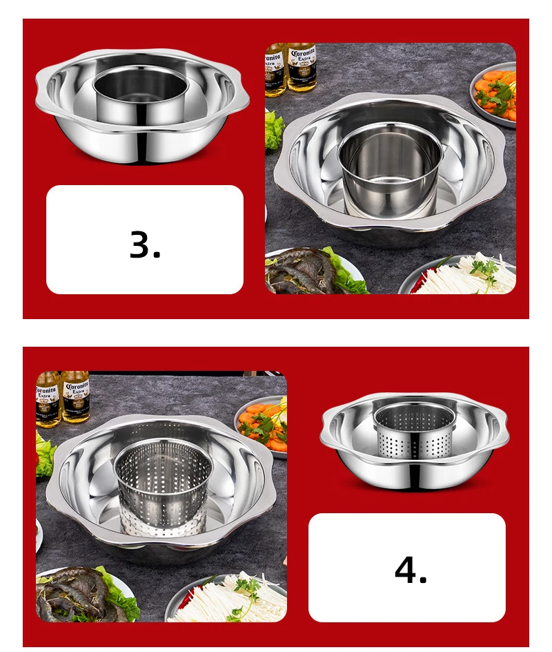On Sales Promotion Gift Good Price Sun Shape Stainless Steel 0.8mm Family Shabu Shabu Hot Pot Soup Casserole Cooking Hotpot