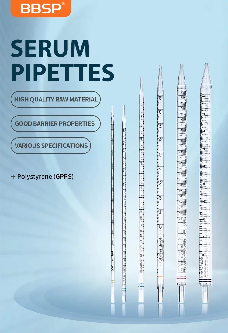 Laboratory Glassware Serological Measuring Glass Pipette Graduated