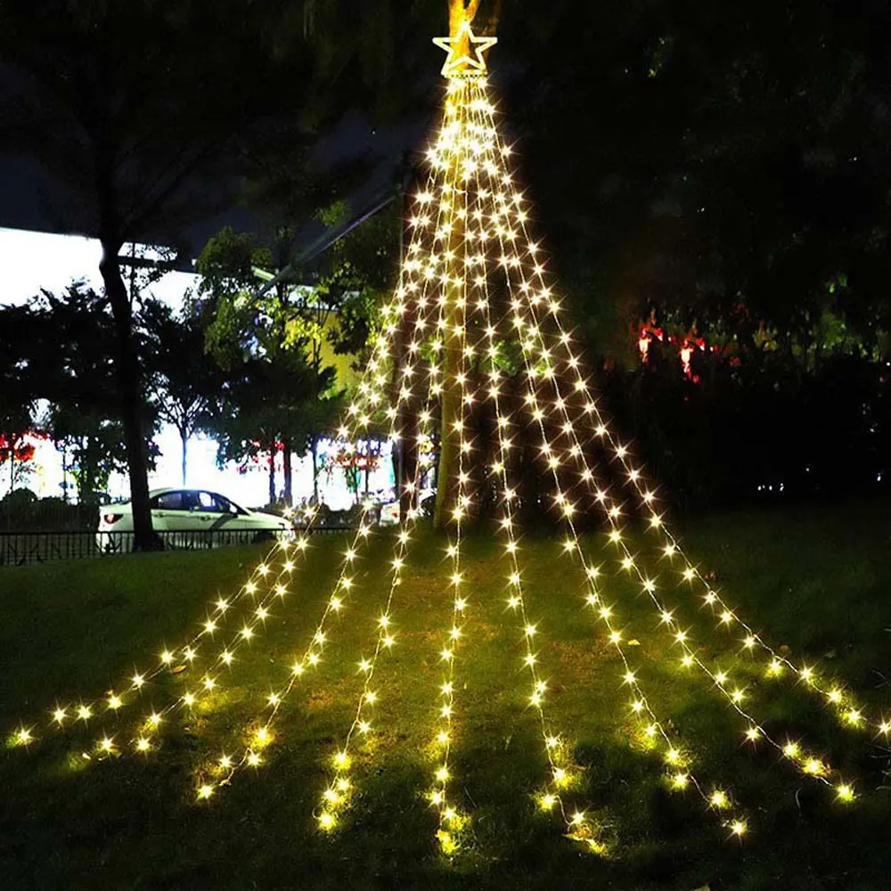thumbnail image 2 of Solar LED Icicle Curtain String Lights – 96 LED, 8 Modes, IP65 Waterproof, For Xmas & Parties 2 of 4