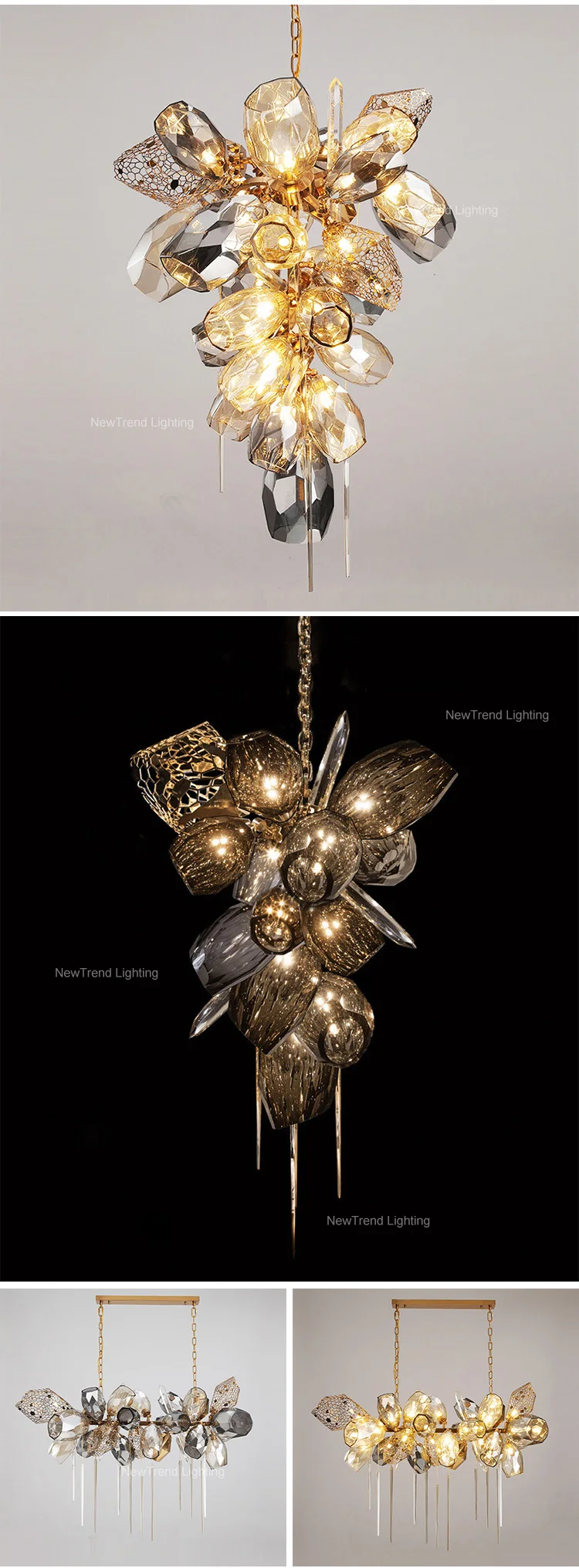 cpl 258 new product custom indoor decoration lighting living room dining room villa crystal glass led chandelier-2