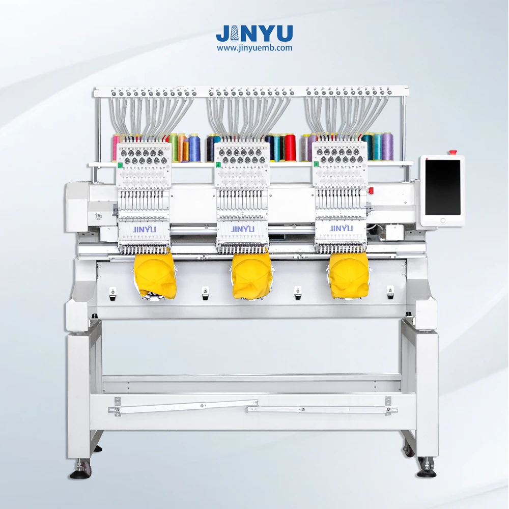 JINYU 3 Heads Embroidery Machine Machine Small Embroidery T-shirt Embroidery Machine