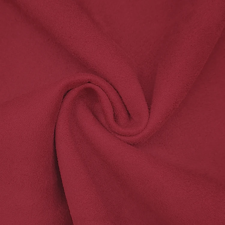 Hot Selling Solid Italy Knitted Suede Fabric, 92 Polyester 8 Spandex Material Scuba Suede Fabric for Shirt/ supplier