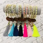 Beads Beads Wooden Disc Beads DIY FOB Keychain Lanyard Necklace
