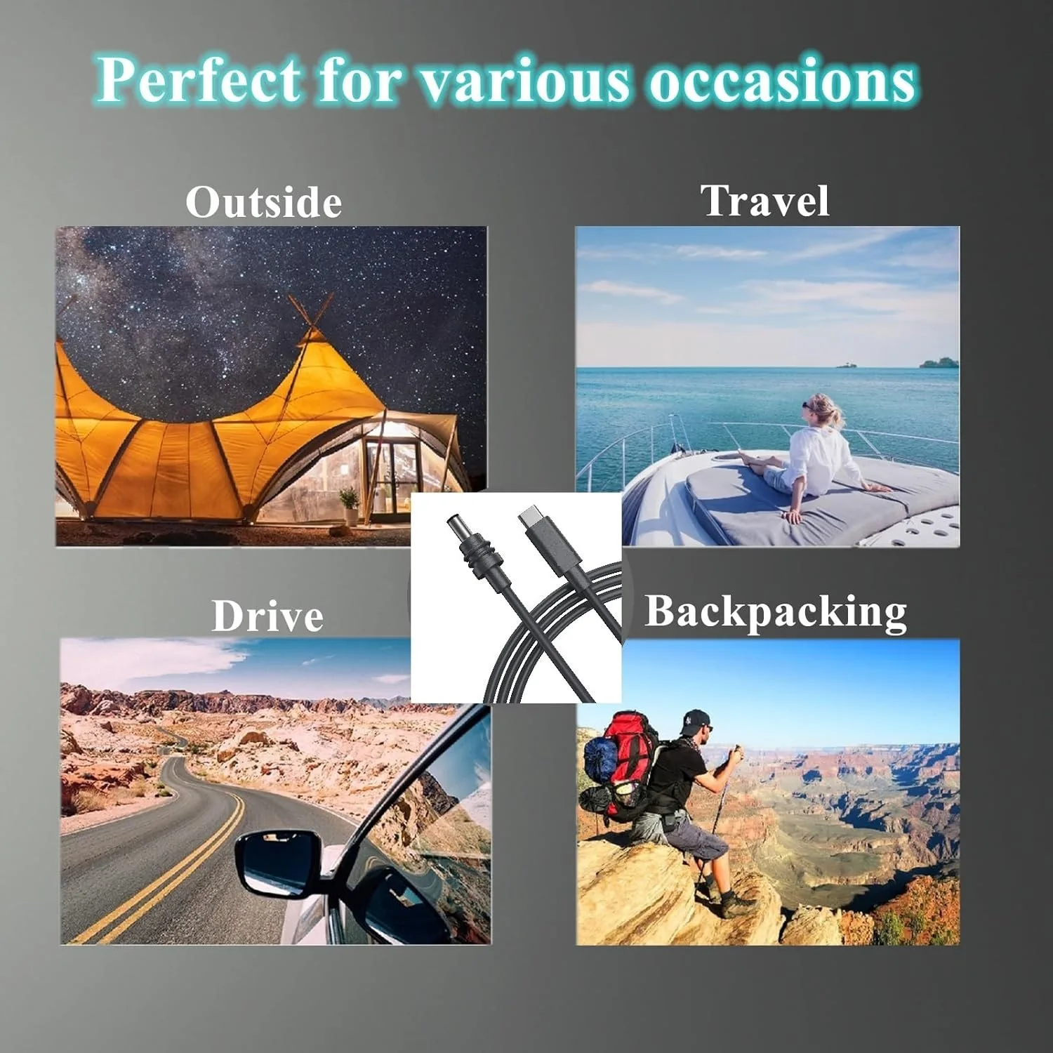 Starlink Mini 3 in 1 Cable DC, Car Charger, Type C Cable for Starlink Mini V4 Satellite Internet Gen4 Power Cord