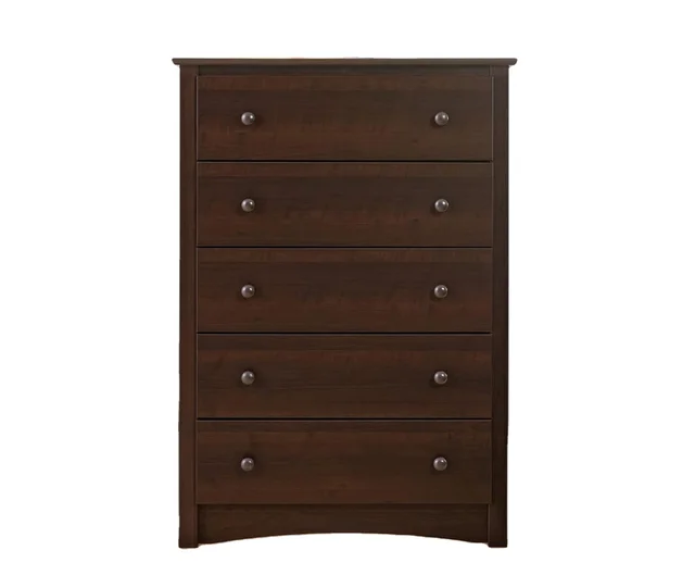 Sonoma Traditional Tall Night Stand Cabinet MDF Wood Side Table 5 Drawers of Chest Dresser for Bedroom