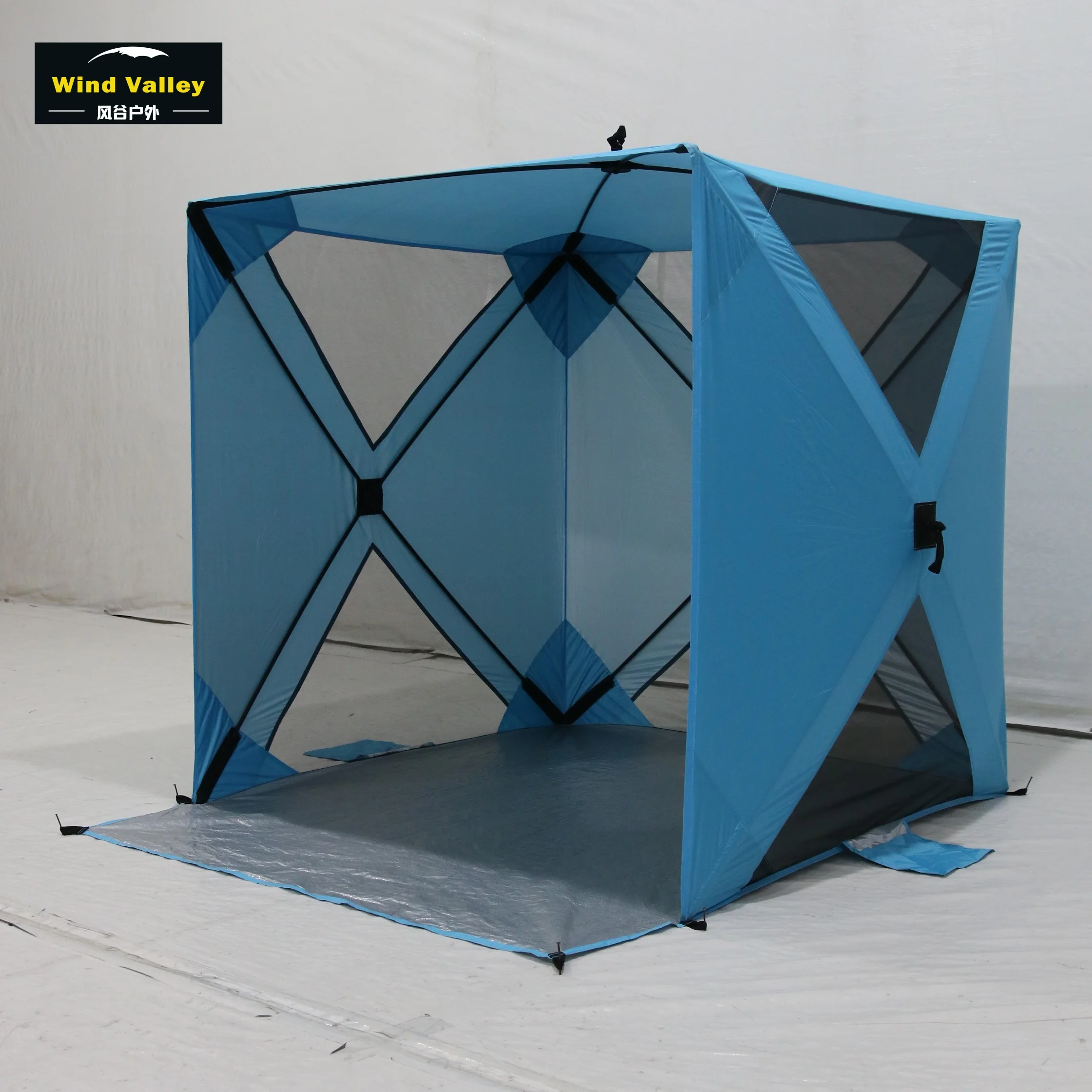 Wind Valley Square Single Layer Outdoor Quick Opening Automatic Tent for 1-2 People Sliver Coated Protect Sunshade