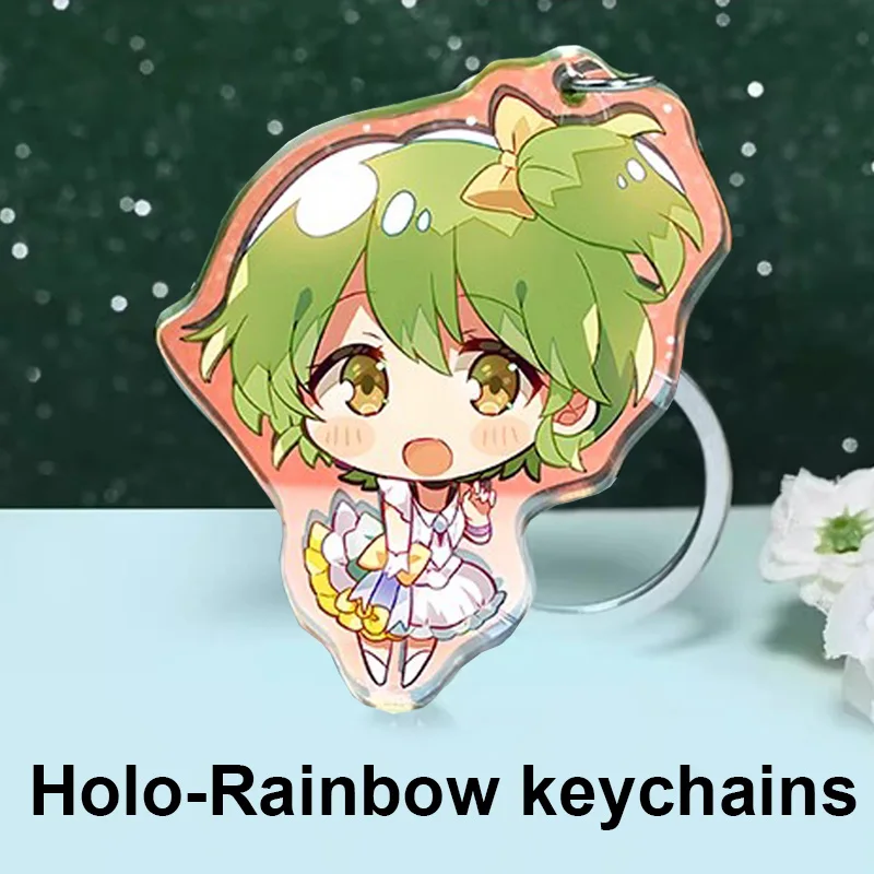Custom Clear Acrylic Keychain Logo Cartoon Glitter Epoxy Keychain Charm Plastic Key Chain Anime Acrylic Keyring Custom