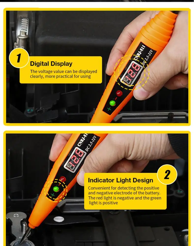 2.5-32V Stylo de test de circuit électriquede voiture d'affichage