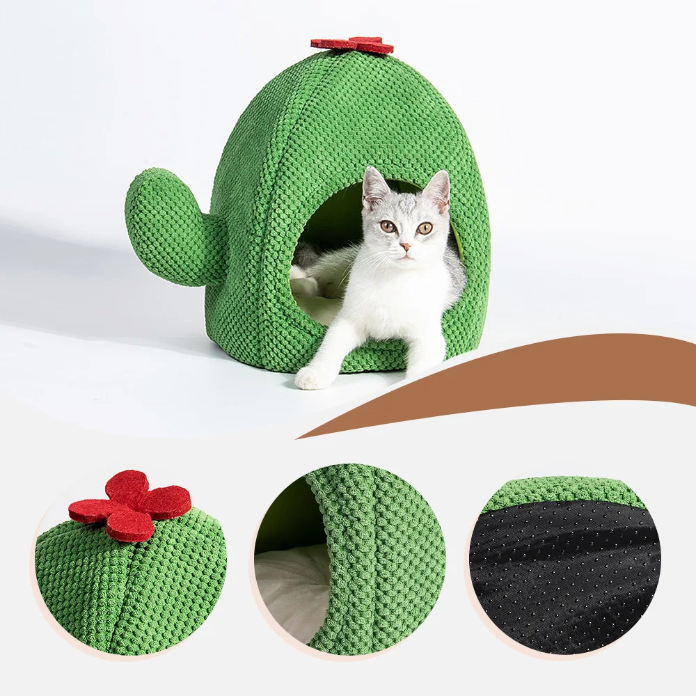 Winter Plush Pet Litter Cat Litter square Kennel Cat and Dog Pet Beds - product detail 2