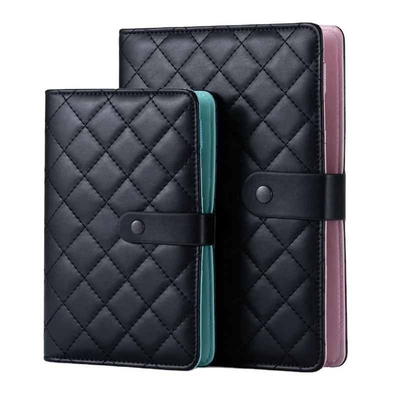 Source Custom A6 PU Leather Hardcover Checkered 6 Ring Budget