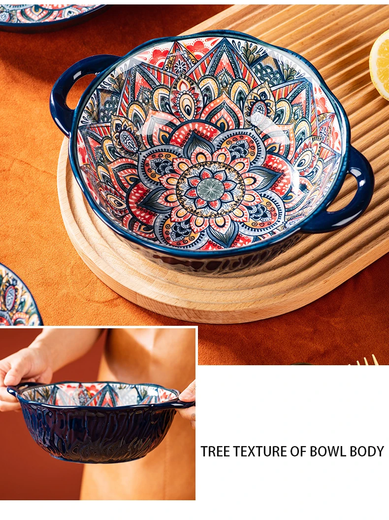 Bohemian Dishes And Tableware Set,Household Baking Tray,Assorted Dishes