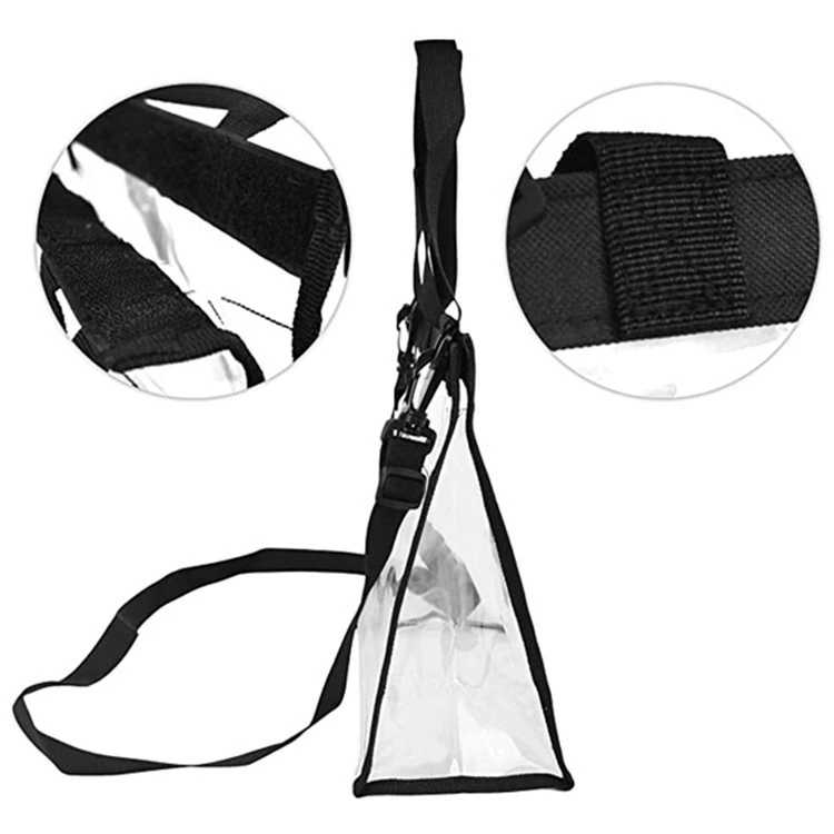 Borsa Trasparente Per Stadi Ed Eventi 30,5x30,5x14 Cm | PVC Spesso 0,5 Mm Con Tracolla Regolabile E Tasche Multiple