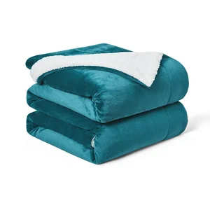 Custom Premium Winter Thick Throw Flannel Coral Fleece Double Layer Warm Sherpa Blanket