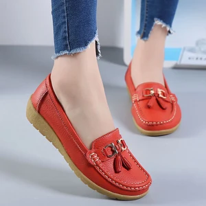 2026 New Style Popular Fashion Comfortable Ladies Shoes Multicolor Women's Casual Shoes Flat Leather Shoes Women Plus 44 Size