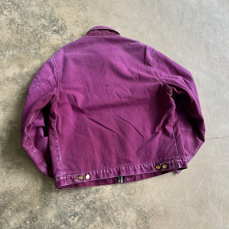 Salati Custom Distress Vintage Duck Canvas Menchanic Work Wear Carpenter Trukcer Detroit Chore Workwear Jacket Work Men's Jacket gallery 3